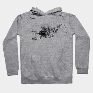 Fire Ants Ink Drawing Hoodie